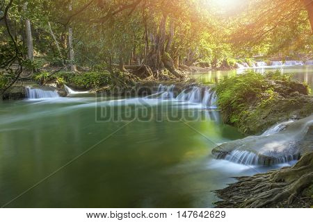 ched sao noi water falls in saraburi central of thailand famous traveling destination
