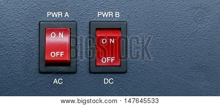 AC and DC Power switch for equipment