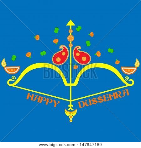 Vector design of India festival Happy Dussehra background