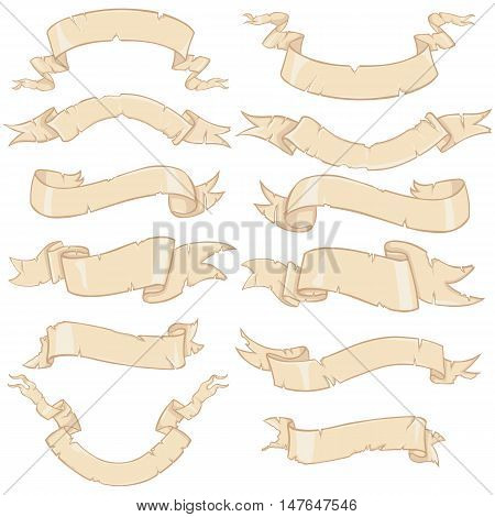Vector Set Of Beat-up Ribbons For Your Text