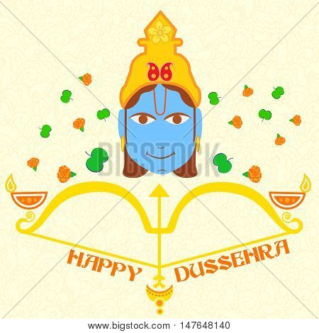 Vector design of India festival Happy Dussehra background