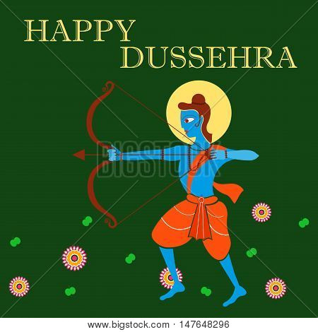Vector design of India festival Happy Dussehra background