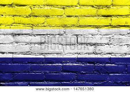 Flag Of Daule, Ecuador, Painted On Brick Wall