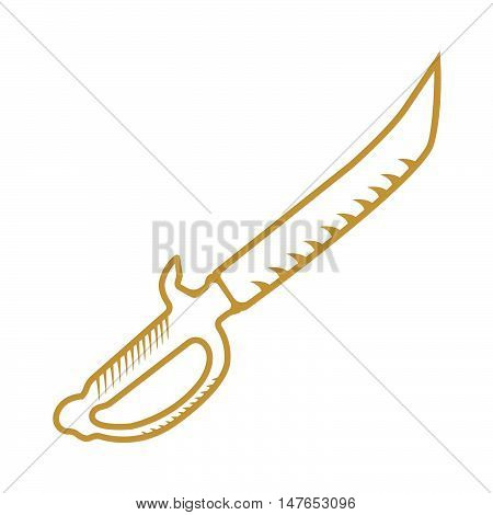 Pirate dagger weapon vector. Flat style equipment. Isolated weapons and tools. Vector illustration.