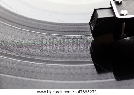 Vinyl player, Spinning record, Phono Cartridge macro