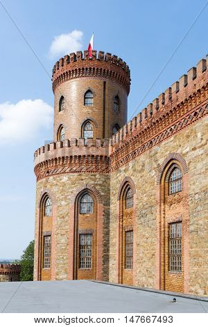 KAMIENIEC ZABKOWICKI - SEPTEMBER 10: View of the Marianne Wilhelmine Oranska Palace on 10 September 2016 in Kamieniec Zabkowicki, Poland. Palace was built in the second half of the nineteenth century.