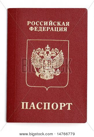 Russische paspoort geïsoleerd op wit
