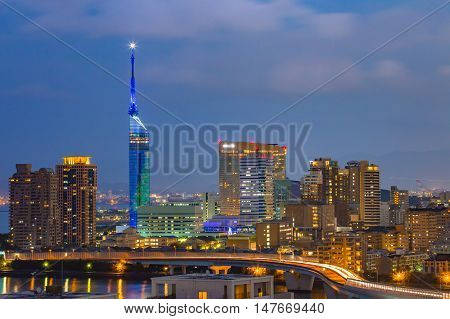 View Of Hakata Skyline In Fukuoka, Japan