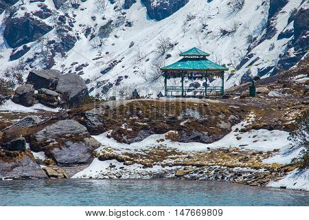 View of Tsangmo Lake in Sikkim India.