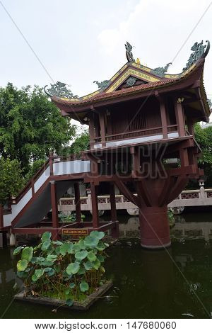 Old Buddhism One Pillar Pagoda In Vietnam