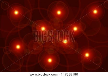 Digital lens flare in black background horizontal frame warm and abstract background