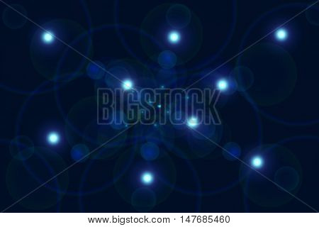 Digital lens flare in black background horizontal frame warm and abstract background