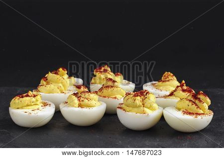Homemade Spicy Deviled Eggs With Paprika