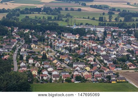 aerial view of Fronberg - Schwandorf in bavaria