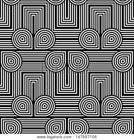 Design Seamless Monochrome Geometric Pattern