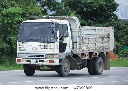 CHIANGMAI, THAILAND - AUGUST 18, 2016: Private Old Hino Dump Truck. On road no.1001 8 km from Chiangmai city.
