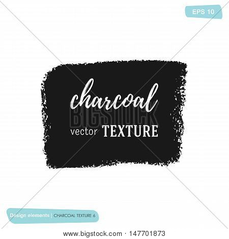 Hand drawn decorative charcoal texture. Vector charcoal design element. Coal stain for banners. Charcoal background. Black coal frame. Charcoal scribble background. Scribble coal hand drawn element.