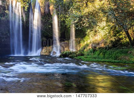 A beautiful waterfall views. Turkey, Antalya, Duden.