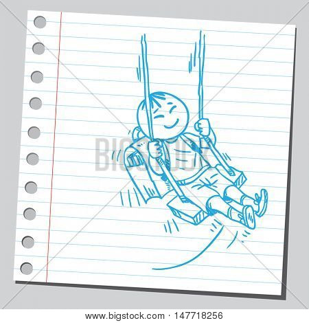 Schoolkid swinging