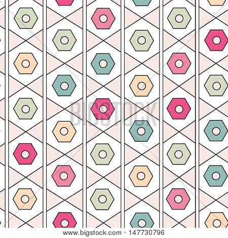 Seamless geometric pattern. Modern vector texture. Repeating abstract background in pastel color