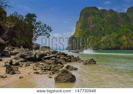 Beautiful nature of Thailand blue sea sky