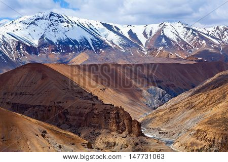 Himalaya Mountain Landscape In Ladakh, Jammu And Kashmir State, India