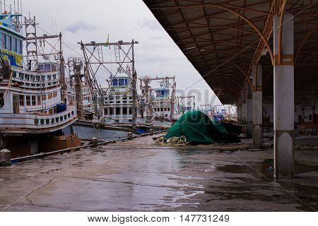 Big sea port in Thailand more boat