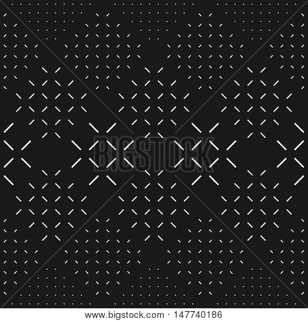 Vector seamless dark pattern. Futuristic geometric texture. Minimal abstract background. Colorful fabric. Fashion print. Textile for cloth. Black style design. Urbun backdrop