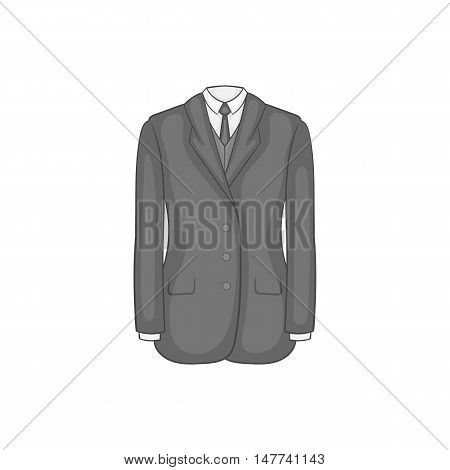 Man suit with tie icon in black monochrome style on a white background vector illustration