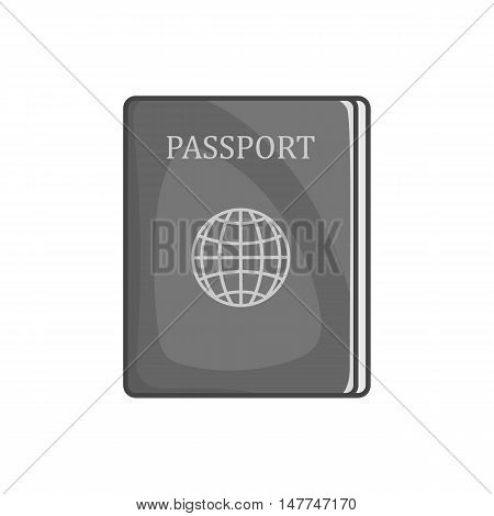 Passport icon in black monochrome style isolated on white background. Personal documents symbol vector illustration