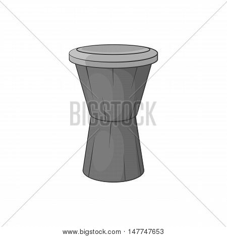 African drum icon in black monochrome style isolated on white background. Musical instrument symbol vector illustration