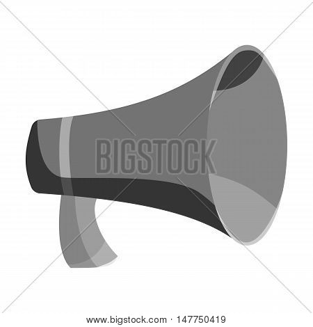 Mouthpiece icon in black monochrome style isolated on white background. Sound symbol vector illustration