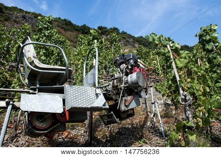 Famous train rail in German Wineyard Region Moselle River Winningen 3