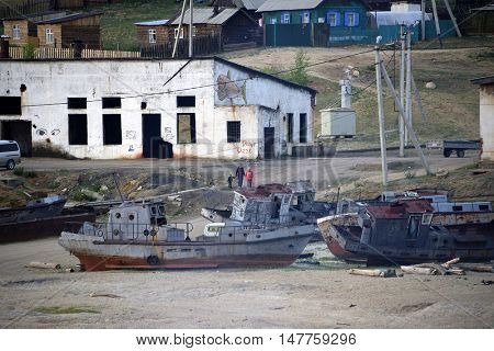 BAIKAL LAKE, OLKHON ISLAND, RUSSIA - 7 JULY, 2016: Khuzhir Village on Olkhon Island, Siberia, Russian Federation