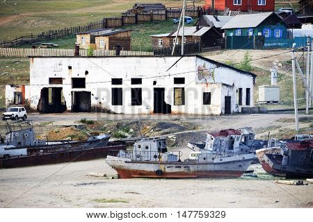 BAIKAL LAKE, OLKHON ISLAND, RUSSIA - 7 JULY, 2016: Khuzhir Village on Olkhon Island, Siberia, Russian Federation