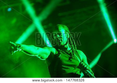 BUDVA- JULY 16 2015: THE PRODIGY BAND GIG ON THE MAIN STAGE AT SEA DANCE FESTIVAL. MUSIC FESTIVAL JULY 16 2015 IN BUDVA JAZ BEACH MONTENEGRO