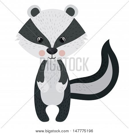 Skunk cartoon icon. Forest animal theme. Isolated design. Vector illustration