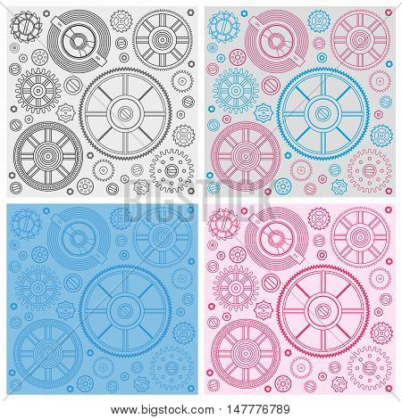 Seamless texture from the time gears - vector illustration