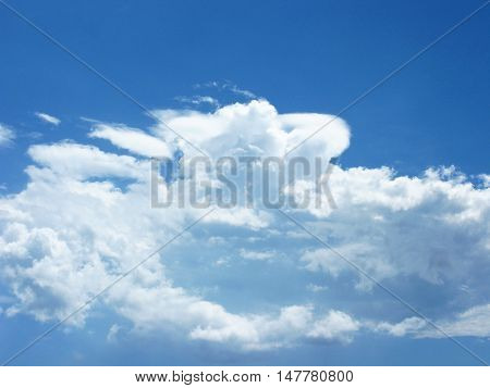 White clouds on blue sky. The clouds in the sky. Sky with clouds. Clouds background. Sky background. Nature.