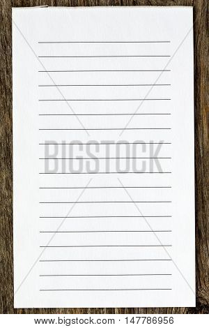 Blank lined paper for your text or message