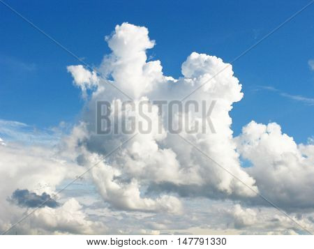 White clouds on blue sky. The clouds in the sky. Sky with clouds. Clouds background. Sky background. Nature.