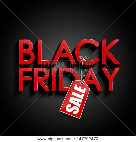 Illustration of  Black friday sale on black background