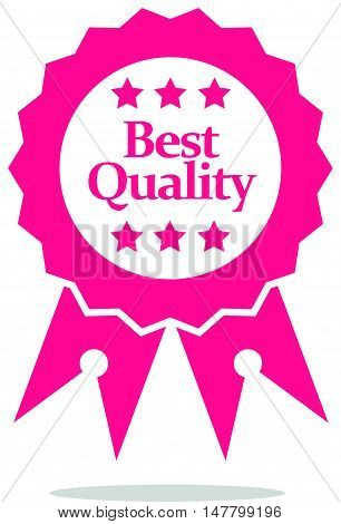 Simple Flat Best Quality Ribbon Medal Icon