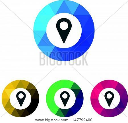Modern Low Poly Ring Map Marker Icons