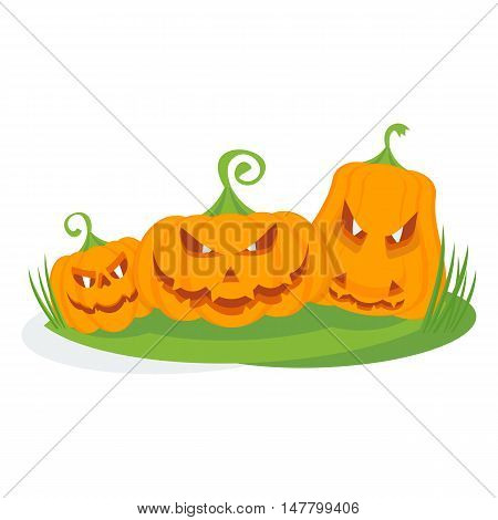 Three Pumpkins On Glade