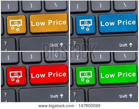 Colored Buttons With Low Price Message