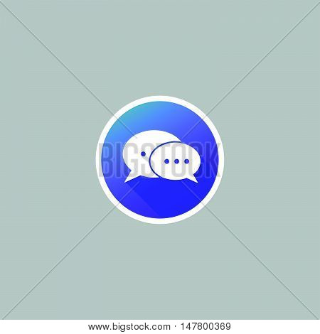 Modern Message or Chat or Bubble Speech Icon with Long Shadow
