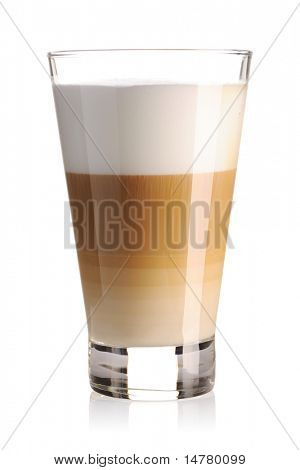 Latte Kaffee, isolated on white