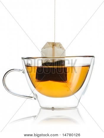 Teabag ในถ้วยน้ำร้อน
