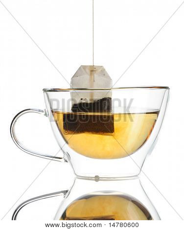 Teabag ในถ้วยน้ำร้อน